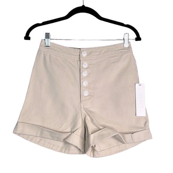Every Pants - Every Tan Denim High Waist Jean Shorts with Front Buttons Size 2 New with tags!